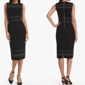 White House Black Market Womens Body Perfecting Tweed Inset Sheath Dress size 6P